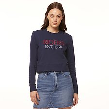 Image of Riders By Lee Navy/White MIDTOWN CROPPED FLEECE // NAVY/WHITE