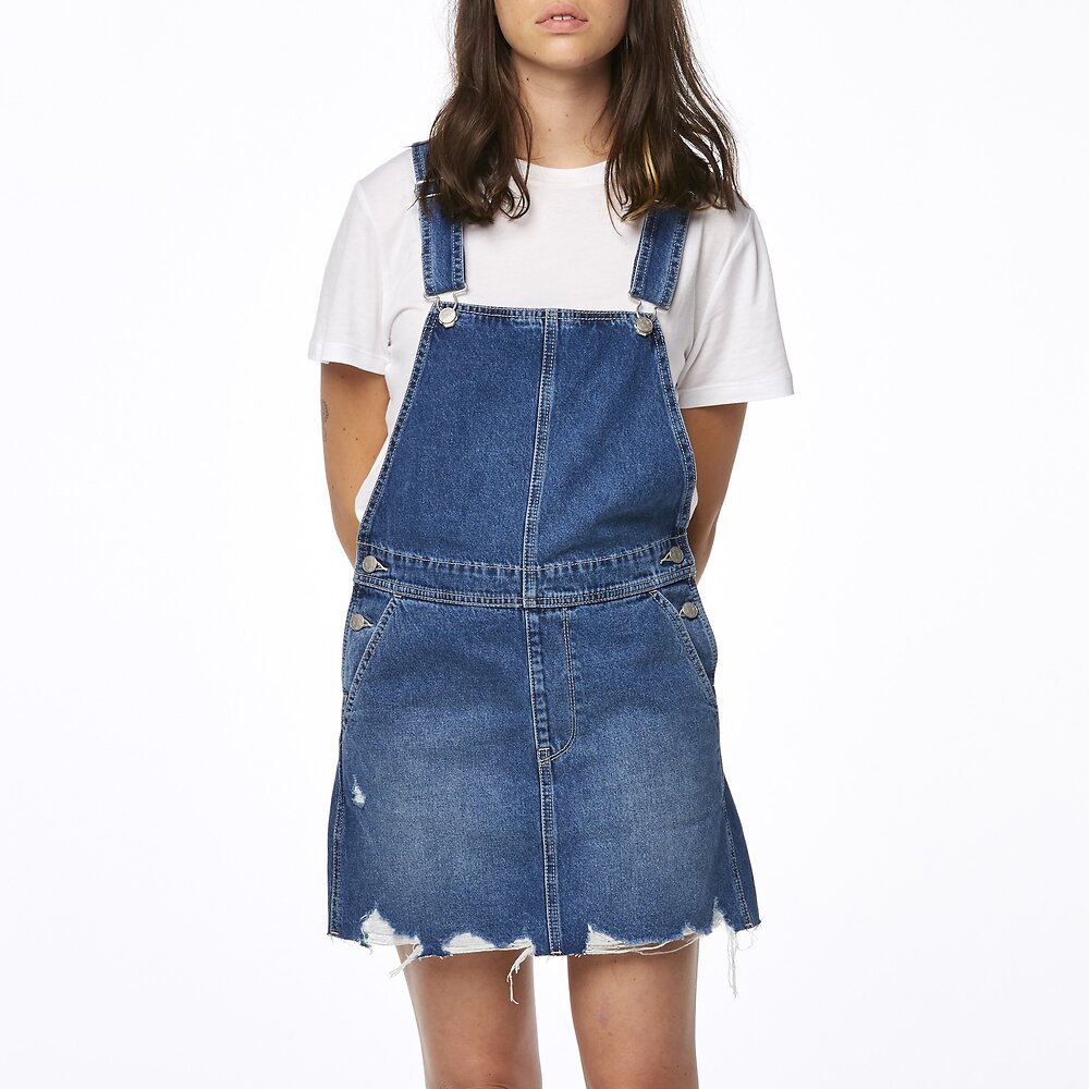 SLIMLINE DUNGAREE SKIRT SLACKER BLUE Riders By Lee
